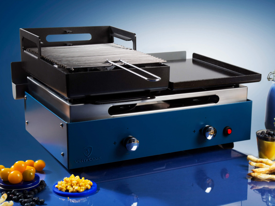 Barbecue plancha au gaz et au charbon de bois  ☀ Verycook