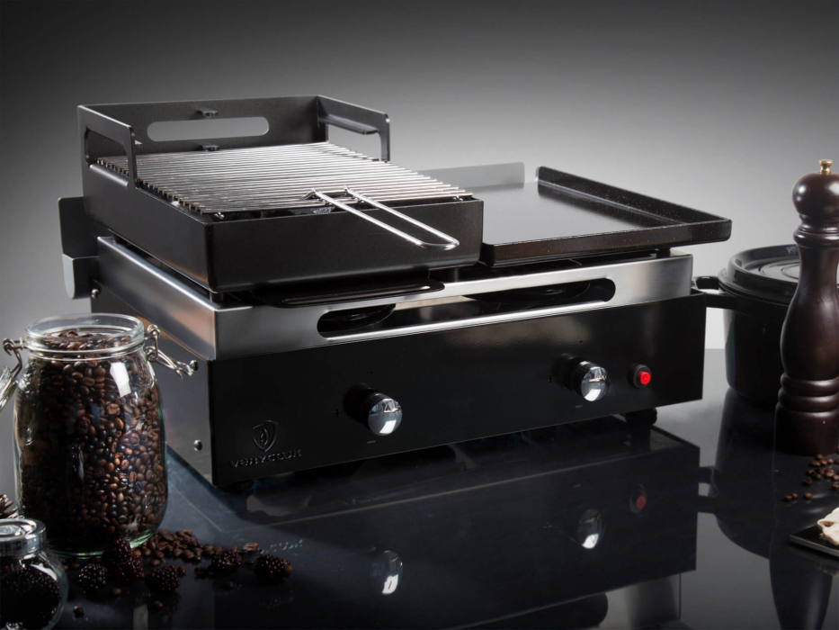 Barbecue plancha au gaz et au charbon de bois  ☀ Verycook