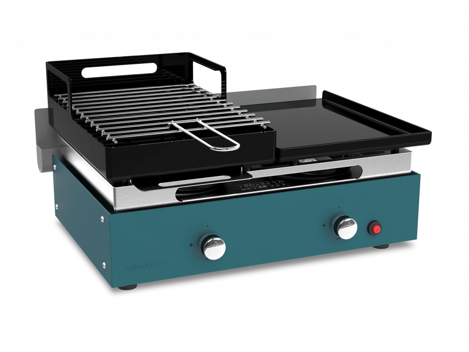 Barbecue plancha au gaz et au charbon de bois  ☀ Verycook