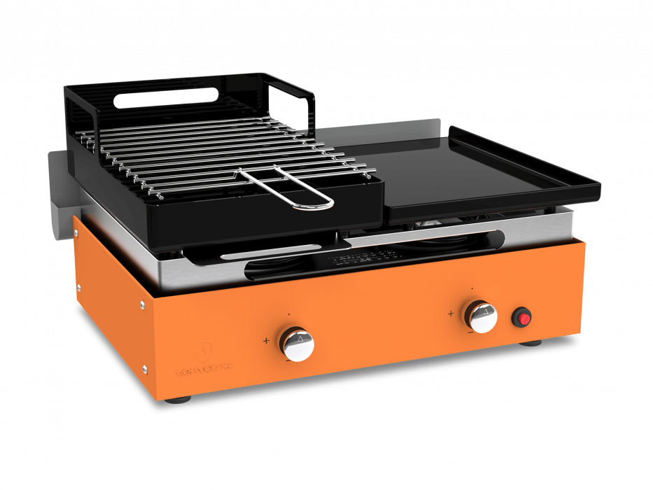 Barbecue plancha au gaz et au charbon de bois  ☀ Verycook