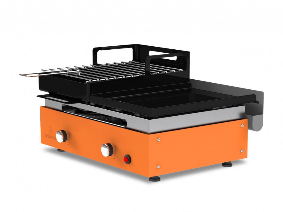 Barbecue plancha au gaz et au charbon de bois  ☀ Verycook
