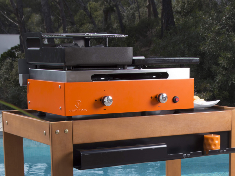 Barbecue plancha au gaz et au charbon de bois  ☀ Verycook