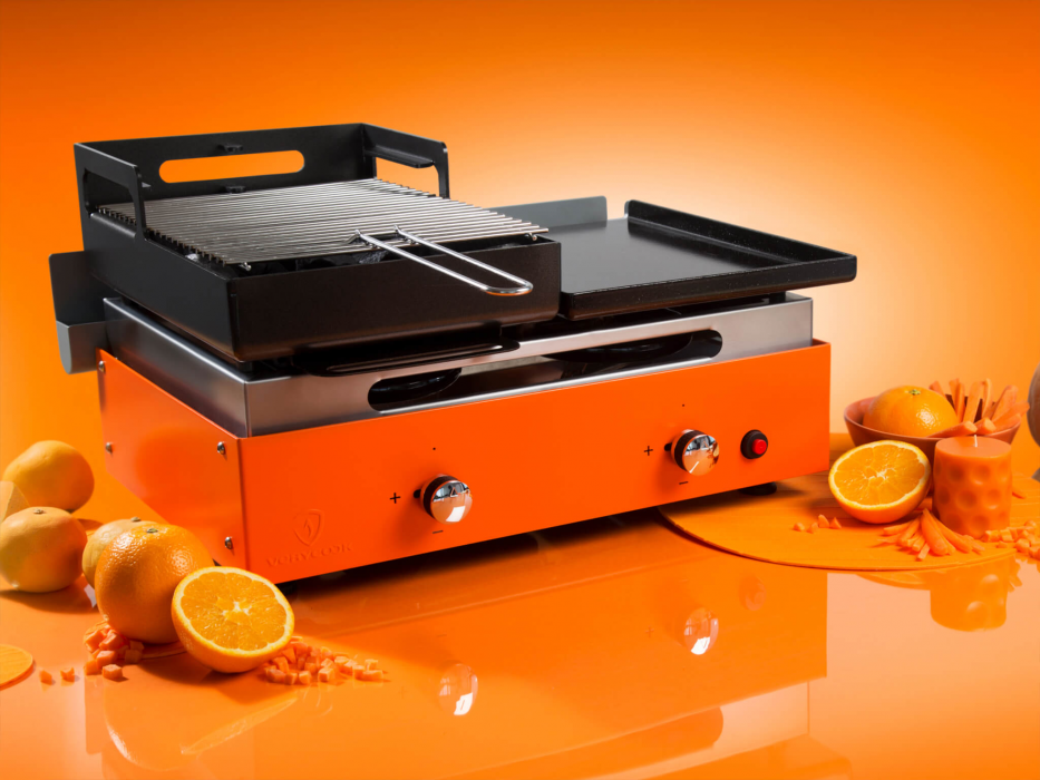 Barbecue plancha au gaz et au charbon de bois  ☀ Verycook