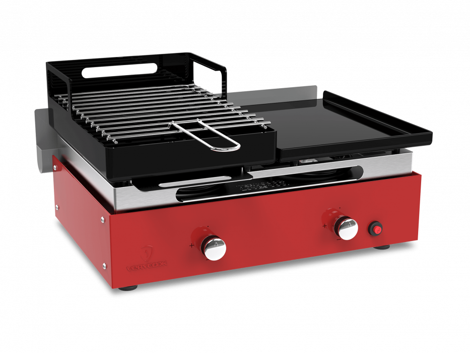 Barbecue plancha au gaz et au charbon de bois  ☀ Verycook
