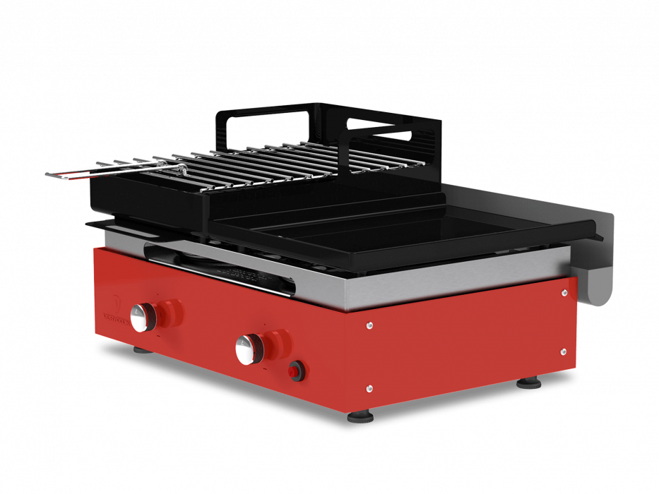 Barbecue plancha au gaz et au charbon de bois  ☀ Verycook