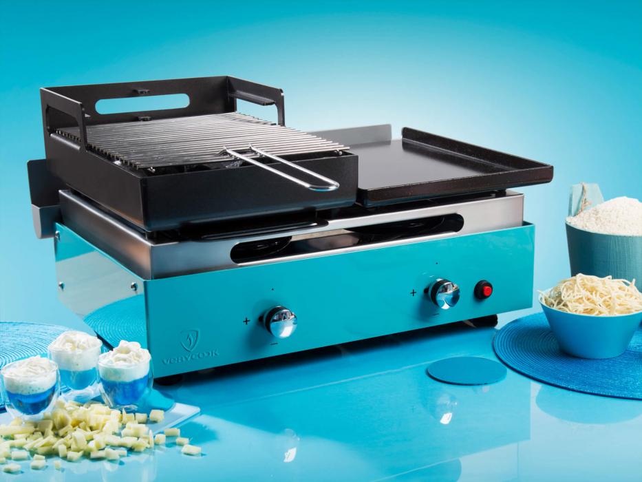 Barbecue plancha au gaz et au charbon de bois  ☀ Verycook
