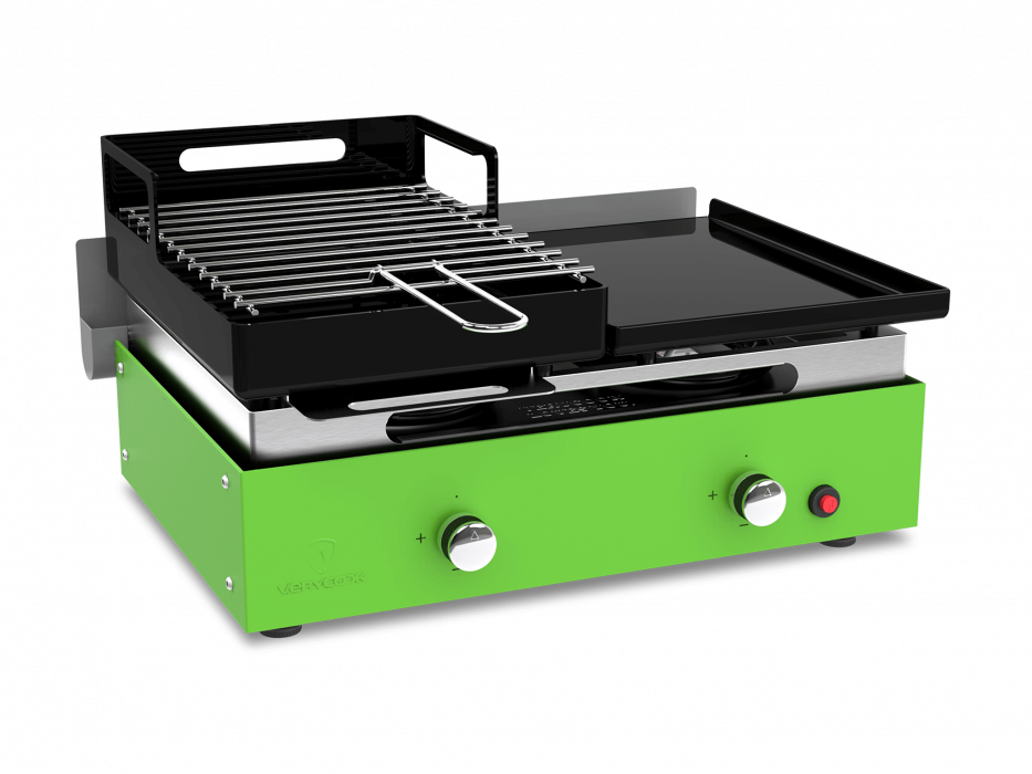 Barbecue plancha au gaz et au charbon de bois  ☀ Verycook