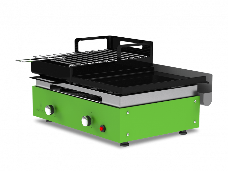 Barbecue plancha au gaz et au charbon de bois  ☀ Verycook