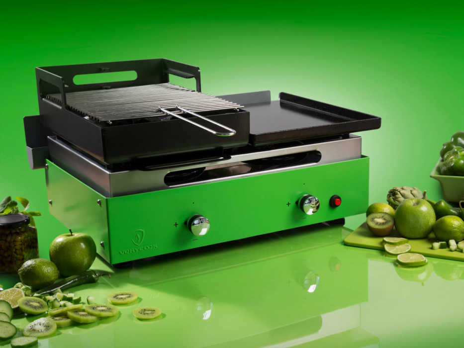 Barbecue plancha au gaz et au charbon de bois  ☀ Verycook