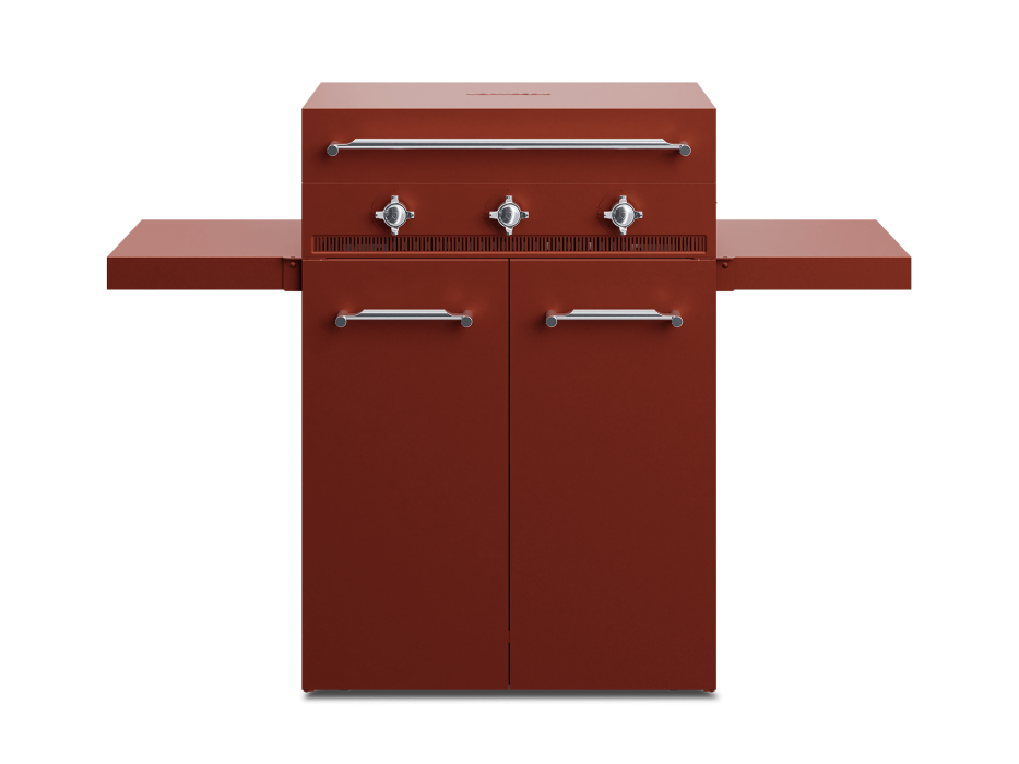 Plancha gaz chrome dur 3 feux Excellence + Couvercle +...