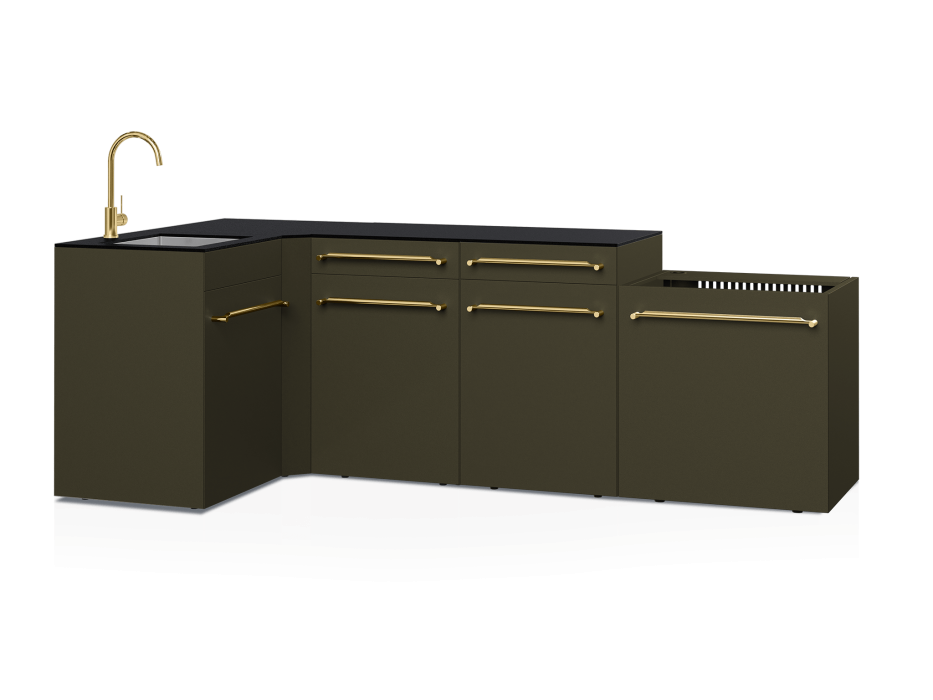 Cuisine d'extérieur Fusion avec angle et évier 5 modules - 248 cm