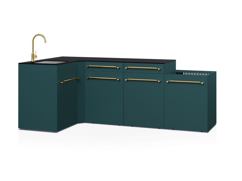 Cuisine d'extérieur Fusion avec angle et évier 5 modules - 248 cm