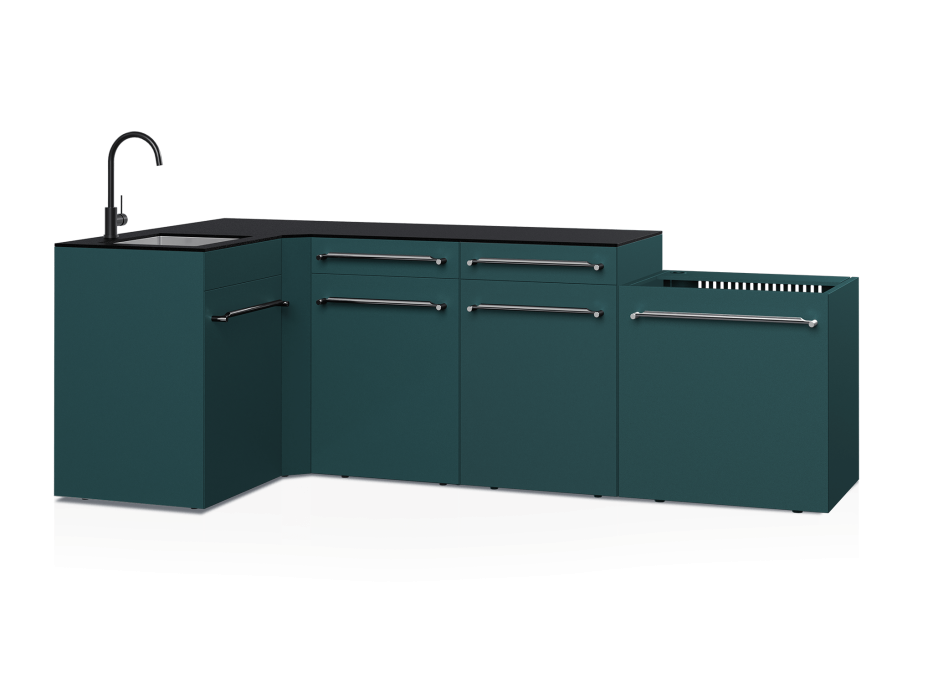 Cuisine d'extérieur Fusion avec angle et évier 5 modules - 248 cm