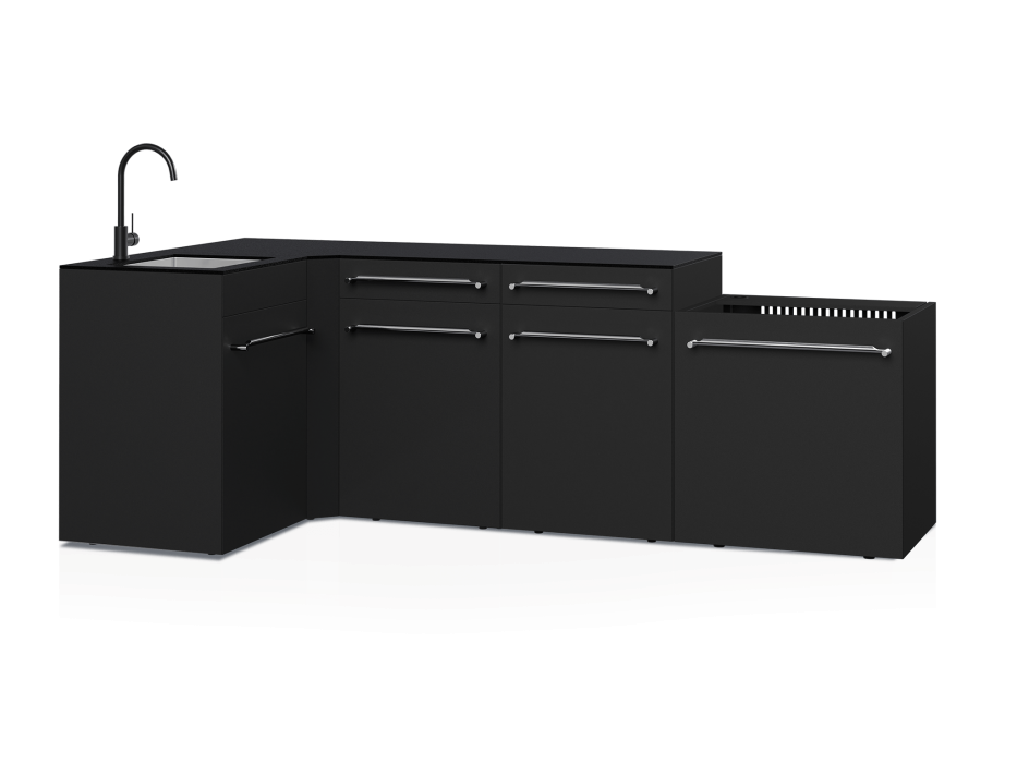 Cuisine d'extérieur Fusion avec angle et évier 5 modules - 248 cm