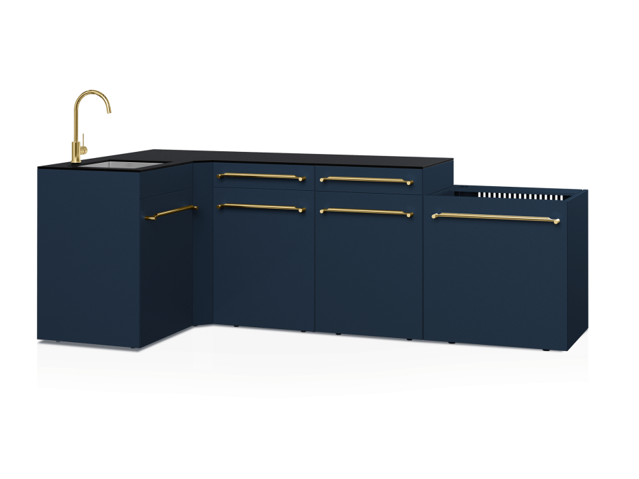 Cuisine d'extérieur Fusion avec angle et évier 5 modules - 248 cm