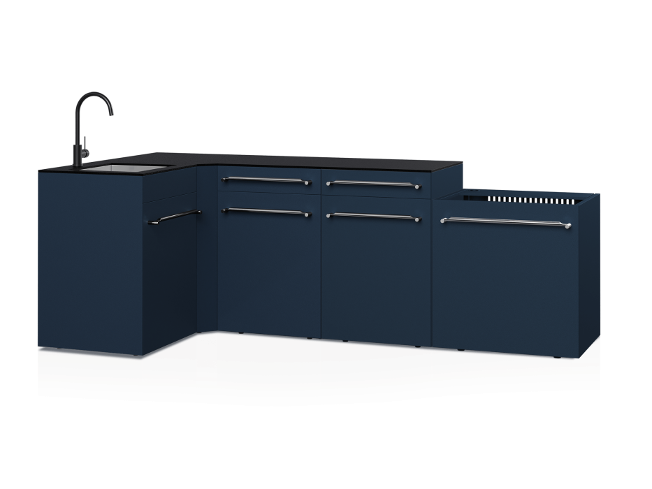 Cuisine d'extérieur Fusion avec angle et évier 5 modules - 248 cm