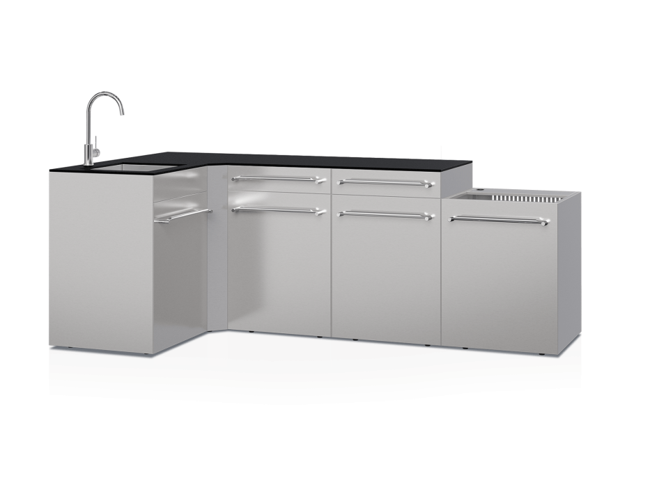 Cuisine d'extérieur Fusion avec angle et évier 5 modules - 248 cm