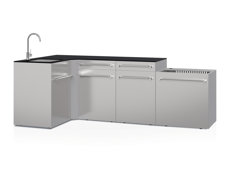 Cuisine d'extérieur Fusion avec angle et évier 5 modules - 248 cm