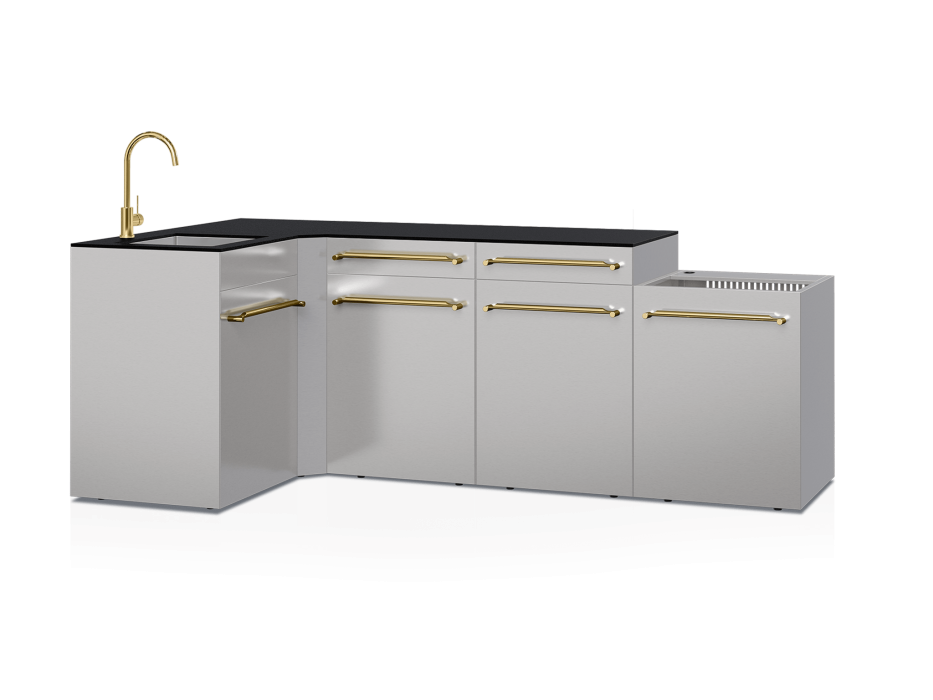 Cuisine d'extérieur Fusion avec angle et évier 5 modules - 248 cm