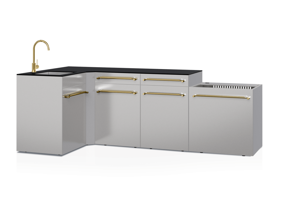 Cuisine d'extérieur Fusion avec angle et évier 5 modules - 248 cm