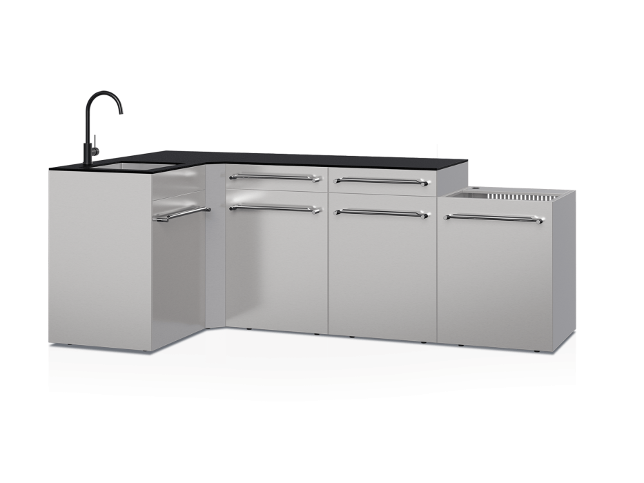 Cuisine d'extérieur Fusion avec angle et évier 5 modules - 248 cm