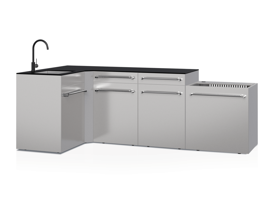 Cuisine d'extérieur Fusion avec angle et évier 5 modules - 248 cm