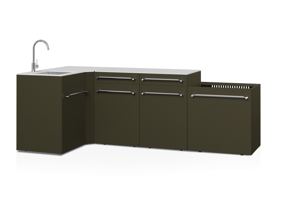 Cuisine d'extérieur Fusion avec angle et évier 5 modules - 248 cm