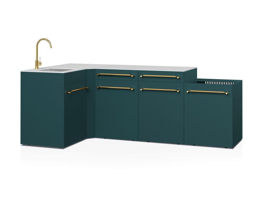 Cuisine d'extérieur Fusion avec angle et évier 5 modules - 248 cm
