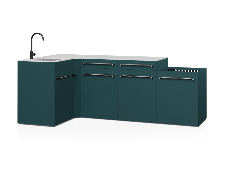Cuisine d'extérieur Fusion avec angle et évier 5 modules - 248 cm