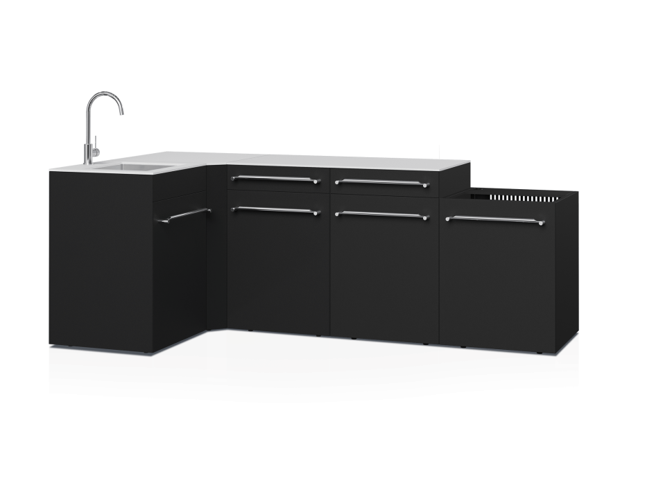 Cuisine d'extérieur Fusion avec angle et évier 5 modules - 248 cm