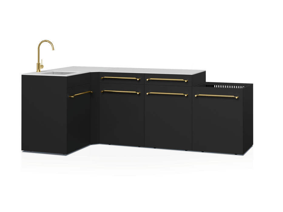 Cuisine d'extérieur Fusion avec angle et évier 5 modules - 248 cm