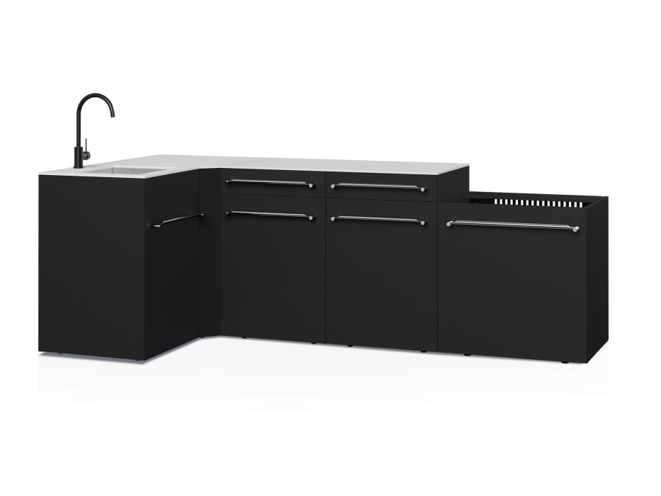 Cuisine d'extérieur Fusion avec angle et évier 5 modules - 248 cm