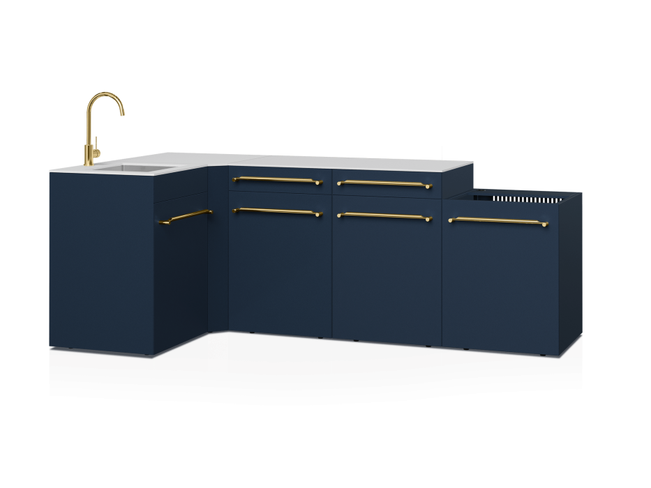 Cuisine d'extérieur Fusion avec angle et évier 5 modules - 248 cm