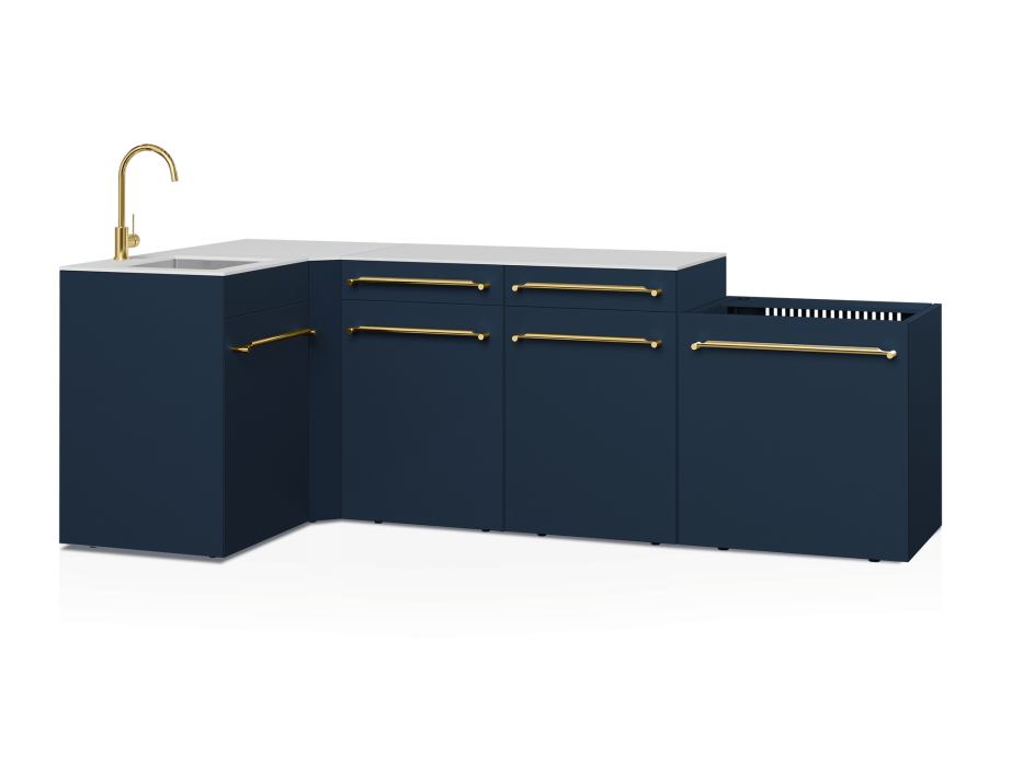 Cuisine d'extérieur Fusion avec angle et évier 5 modules - 248 cm