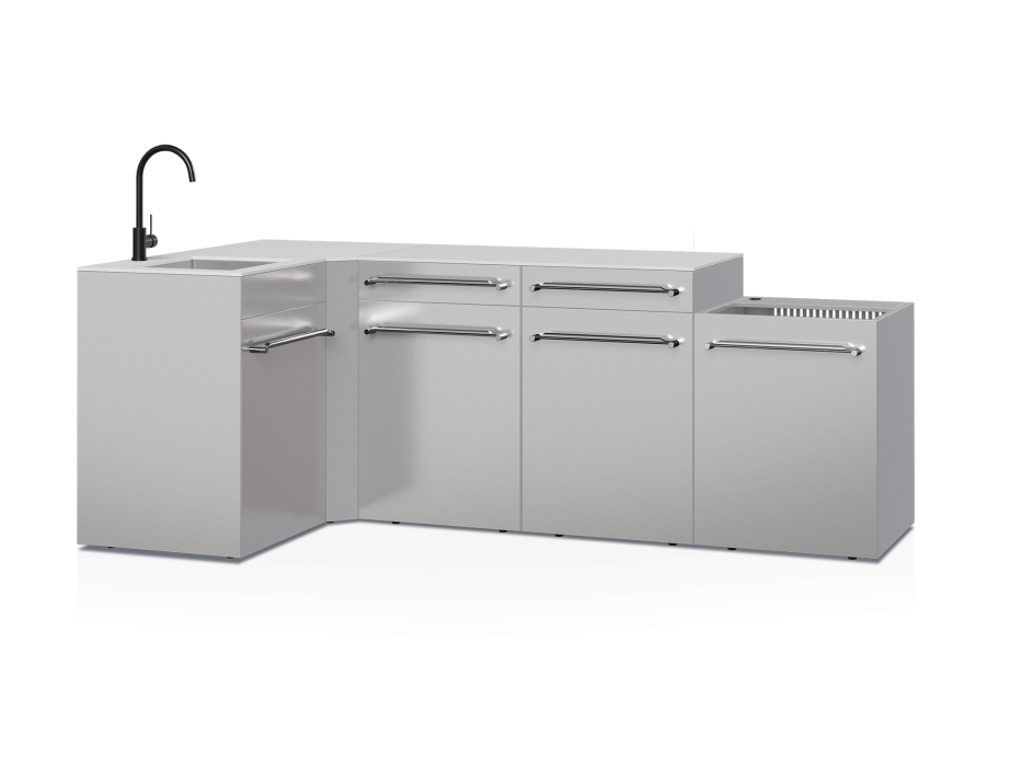 Cuisine d'extérieur Fusion avec angle et évier 5 modules - 248 cm