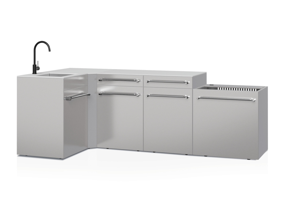 Cuisine d'extérieur Fusion avec angle et évier 5 modules - 248 cm